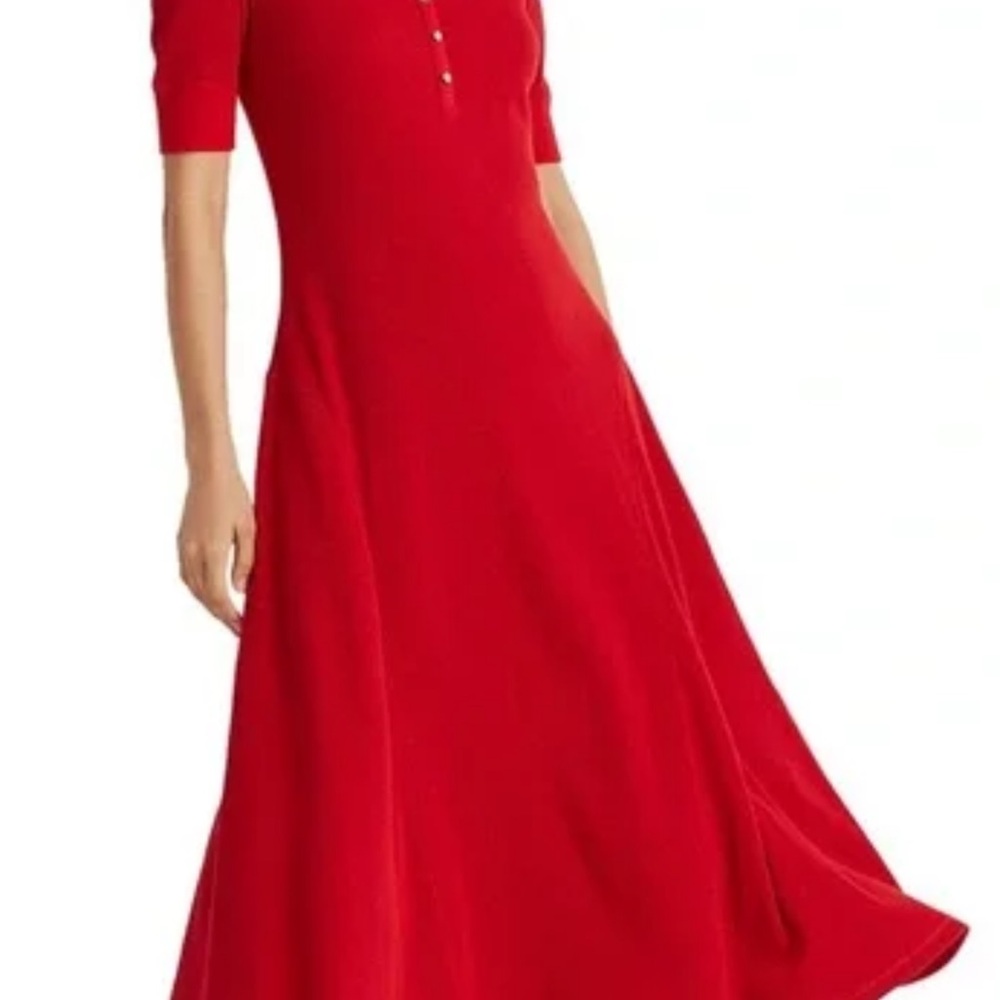 Lauren Ralph Lauren Vibrant Red Midi Dress